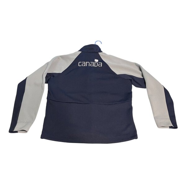 2010 Vancouver Whistler Full Zip Olympic Jacket Mens L Elevate Fleece Navy & Gra - Picture 3 of 3